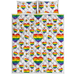 Rainbow LGBT Heart Pattern Print Quilt Bed Set