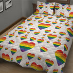 Rainbow LGBT Heart Pattern Print Quilt Bed Set