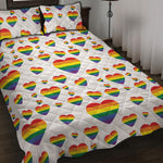 Rainbow LGBT Heart Pattern Print Quilt Bed Set