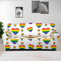Rainbow LGBT Heart Pattern Print Sofa Cover