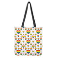 Rainbow LGBT Heart Pattern Print Tote Bag