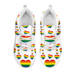 Rainbow LGBT Heart Pattern Print White Sneakers