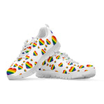 Rainbow LGBT Heart Pattern Print White Sneakers