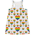 Rainbow LGBT Heart Pattern Print Women's Racerback Tank Top