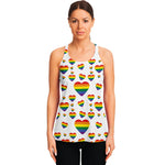 Rainbow LGBT Heart Pattern Print Women's Racerback Tank Top