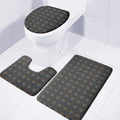 Rainbow LGBT Peace Sign Pattern Print 3 Piece Bath Mat Set