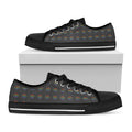 Rainbow LGBT Peace Sign Pattern Print Black Low Top Sneakers