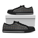 Rainbow LGBT Peace Sign Pattern Print Black Low Top Shoes