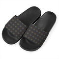 Rainbow LGBT Peace Sign Pattern Print Black Slide Sandals
