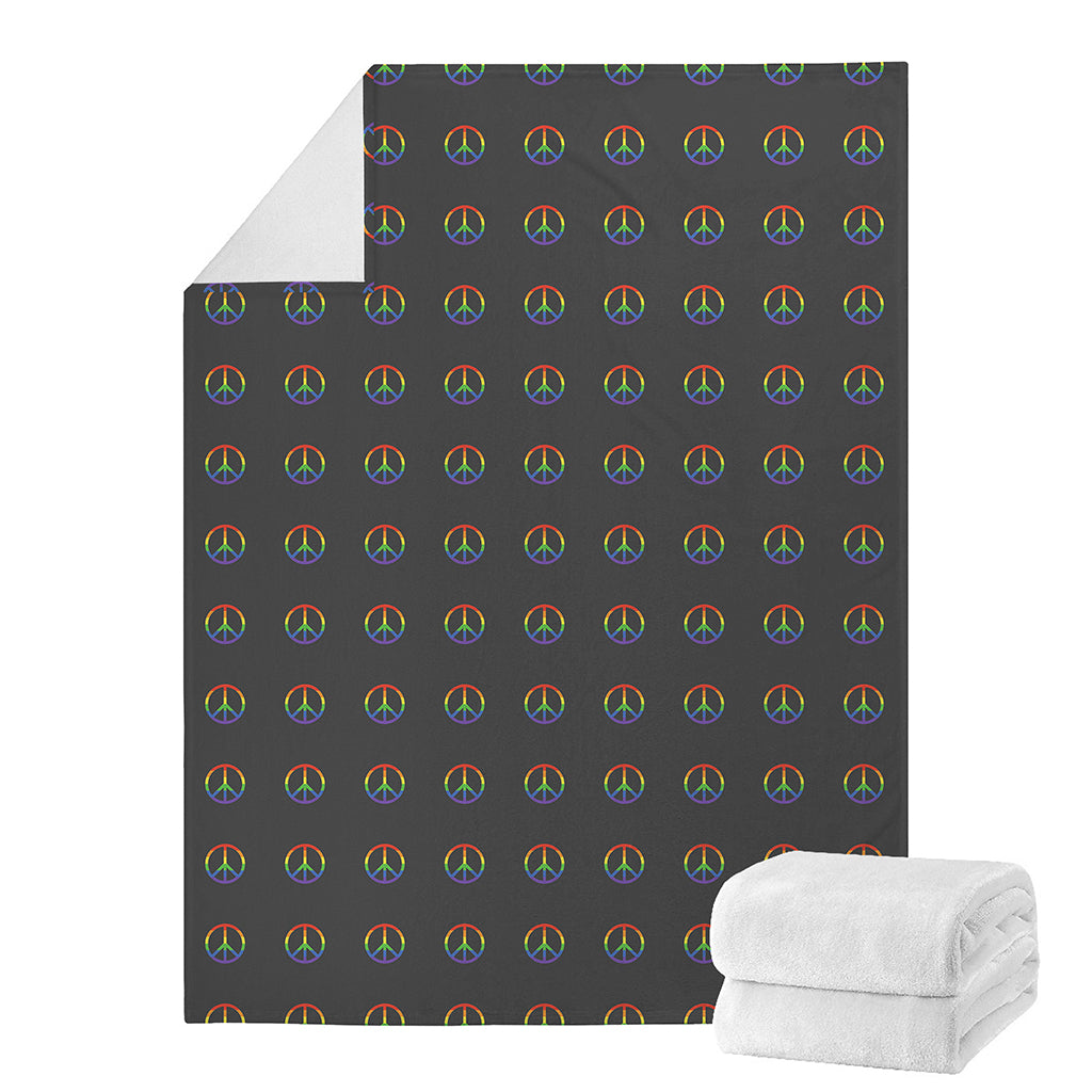 Rainbow LGBT Peace Sign Pattern Print Blanket