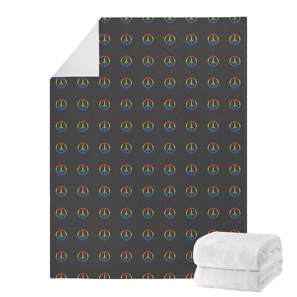 Rainbow LGBT Peace Sign Pattern Print Blanket