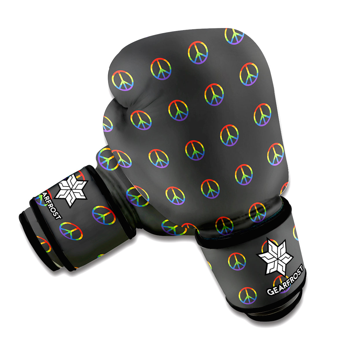 Rainbow LGBT Peace Sign Pattern Print Boxing Gloves