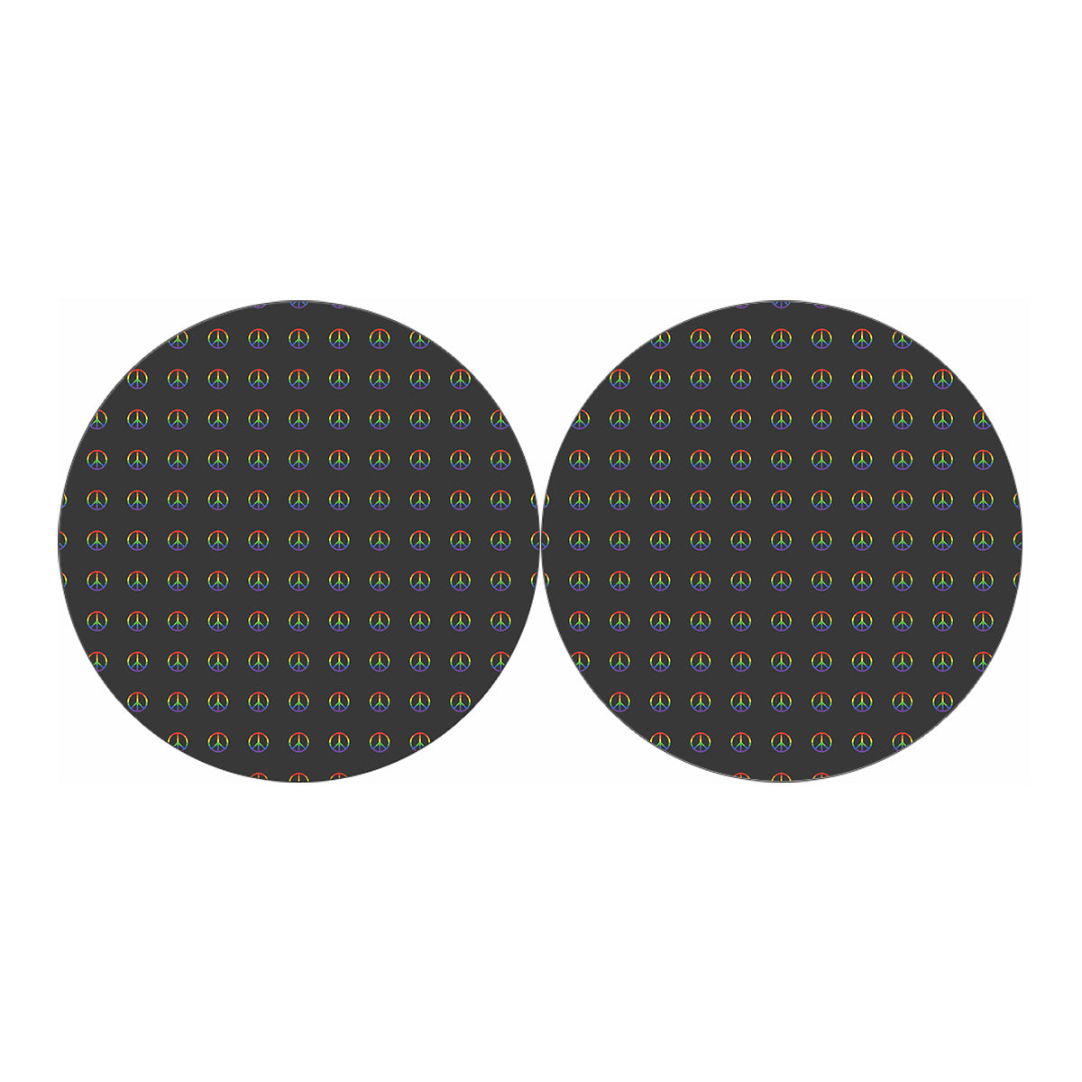 Rainbow LGBT Peace Sign Pattern Print Car Coasters