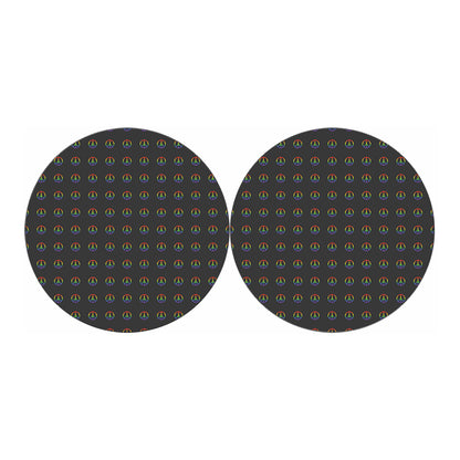 Rainbow LGBT Peace Sign Pattern Print Car Coasters