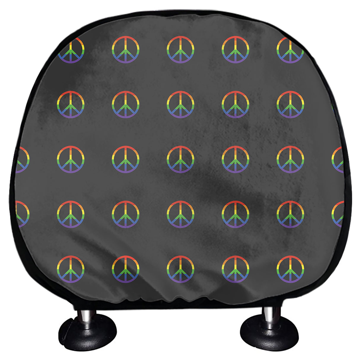 Rainbow LGBT Peace Sign Pattern Print Car Headrest Covers