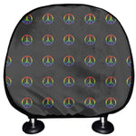 Rainbow LGBT Peace Sign Pattern Print Car Headrest Covers