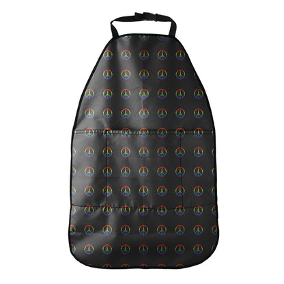 Rainbow LGBT Peace Sign Pattern Print Car Seat Organizers