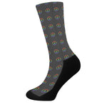 Rainbow LGBT Peace Sign Pattern Print Crew Socks