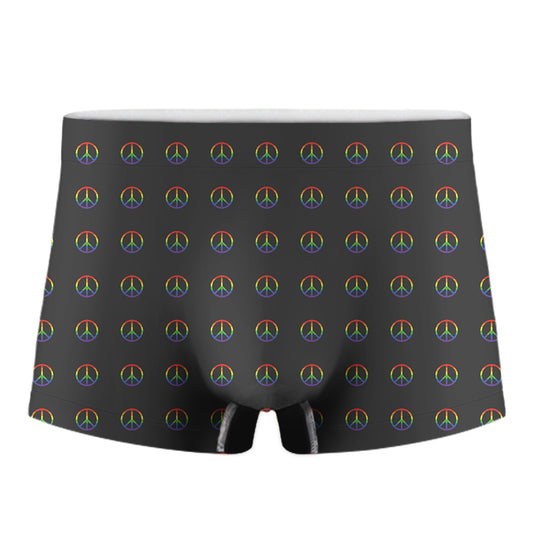 Rainbow LGBT Peace Sign Pattern Print Men's Boxer Briefs