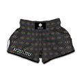 Rainbow LGBT Peace Sign Pattern Print Muay Thai Boxing Shorts