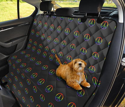 Rainbow LGBT Peace Sign Pattern Print Pet Car Back Seat Cover