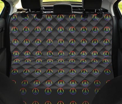 Rainbow LGBT Peace Sign Pattern Print Pet Car Back Seat Cover
