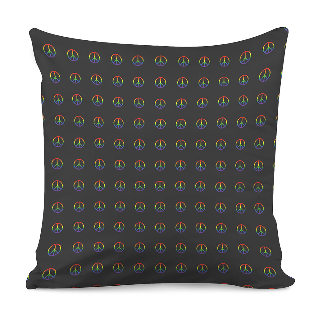 Rainbow LGBT Peace Sign Pattern Print Pillow Cover