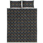 Rainbow LGBT Peace Sign Pattern Print Quilt Bed Set