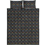 Rainbow LGBT Peace Sign Pattern Print Quilt Bed Set