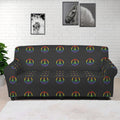 Rainbow LGBT Peace Sign Pattern Print Sofa Cover