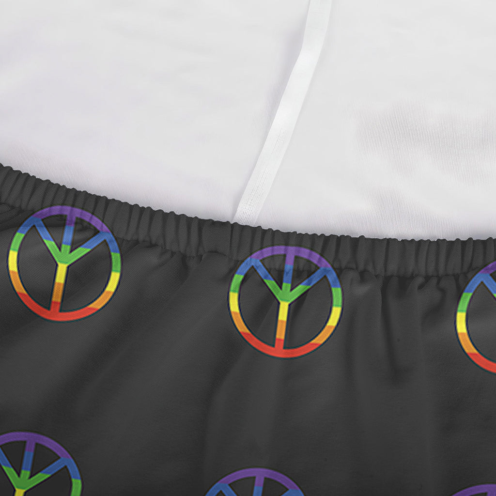 Rainbow LGBT Peace Sign Pattern Print Sofa Cover