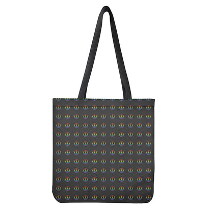 Rainbow LGBT Peace Sign Pattern Print Tote Bag