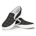 Rainbow LGBT Peace Sign Pattern Print White Slip On Sneakers