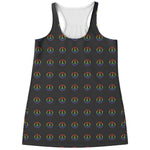 Rainbow LGBT Peace Sign Pattern Print Women's Racerback Tank Top