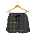 Rainbow LGBT Peace Sign Pattern Print Women's Shorts