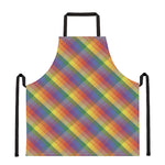 Rainbow LGBT Plaid Pattern Print Apron