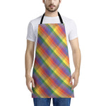 Rainbow LGBT Plaid Pattern Print Apron