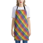 Rainbow LGBT Plaid Pattern Print Apron