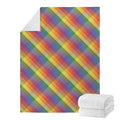 Rainbow LGBT Plaid Pattern Print Blanket
