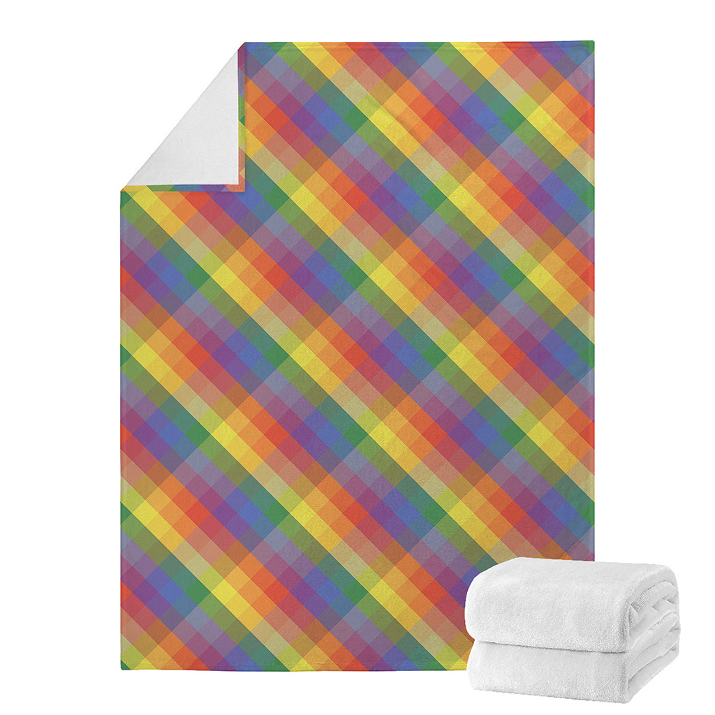 Rainbow LGBT Plaid Pattern Print Blanket