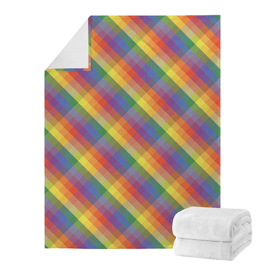 Rainbow LGBT Plaid Pattern Print Blanket