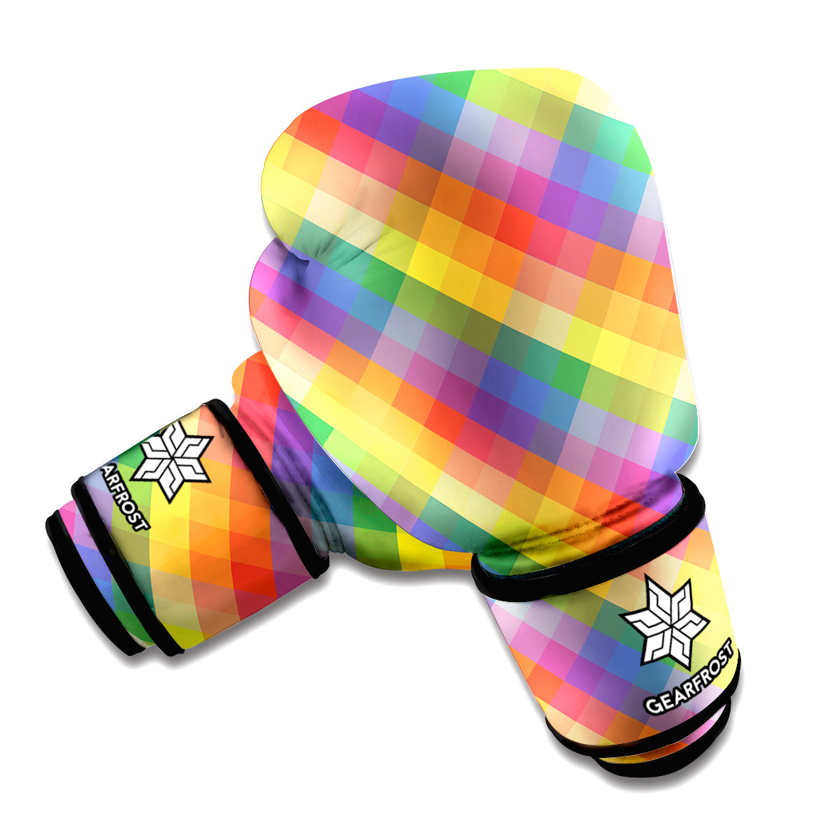 Rainbow LGBT Plaid Pattern Print Boxing Gloves