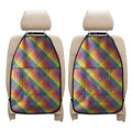 Rainbow LGBT Plaid Pattern Print Car Seat Organizers