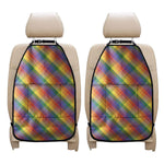 Rainbow LGBT Plaid Pattern Print Car Seat Organizers