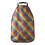 Rainbow LGBT Plaid Pattern Print Car Seat Organizers