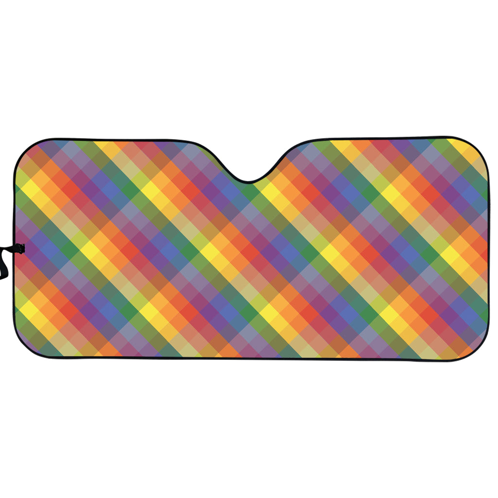 Rainbow LGBT Plaid Pattern Print Car Sun Shade