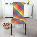 Rainbow LGBT Plaid Pattern Print Dining Chair Slipcover