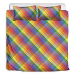 Rainbow LGBT Plaid Pattern Print Duvet Cover Bedding Set