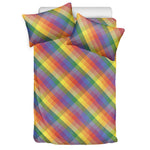 Rainbow LGBT Plaid Pattern Print Duvet Cover Bedding Set