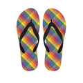 Rainbow LGBT Plaid Pattern Print Flip Flops